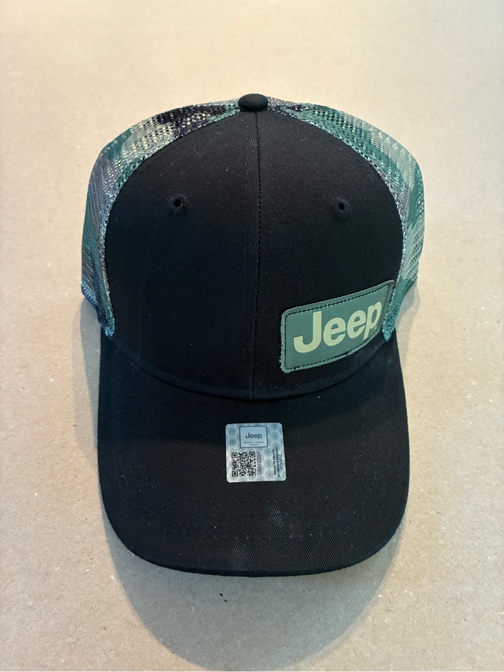 Jeep Black Cap with Camouflage Mesh SnapBack